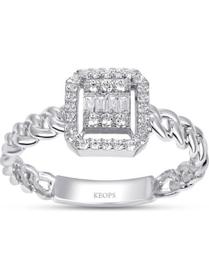 Keops Pırlanta 0.24 Karat Baget Pırlanta Yüzük