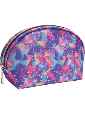 Desenli S. Deri Pembe Salyangoz Kambur Makyaj Çantası