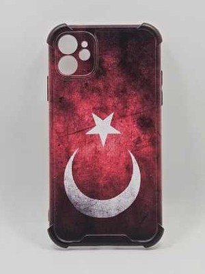Turkuaz Dijital Pazarlama iPhone 11 Özel Türk Bayrağı Baskılı Lüks Silikon Kılıf