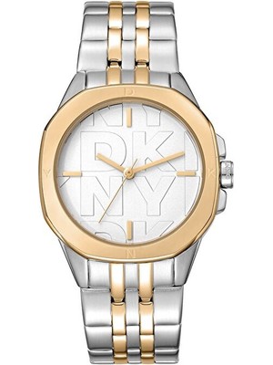 Dkny DK1L012M0085 Kadın Kol Saati 5 ATM Suya Dayanıklı Çelik Kasa Altın Renkli Metalik Gri Kadran