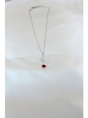 ForWhat Zarif Kadın İçin Gümüş Kaplı Allı Gül Biçimli Kolye