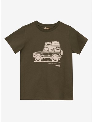 Jeep Baskılı Haki Erkek Çocuk T-Shirt J5SB-TST7763