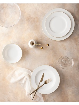 Galena 6 Kişilik 24 Parça Yemek Takımı - Beyaz/gold