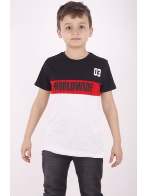 Toontoy Erkek Çocuk Worldwıde Yazı Baskılı Tişört