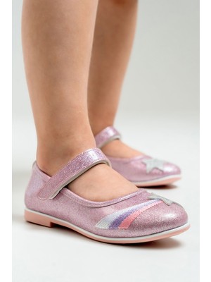 Mnpc Kız Çocuk Pudra Yıldızlı Günlük Babet