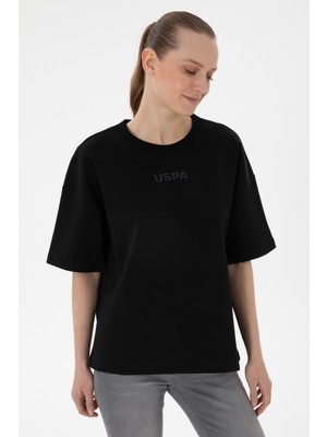 U.S. Polo Assn. Kadın Siyah Oversize Bisiklet Yaka Tişört 50294482-VR046