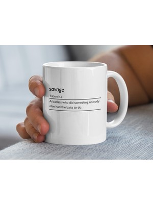 Savage Name Kupa, Definition Savage Özel Kahve Kupaları, Kişiselleştirilmiş Komik Kupa Hediyesi