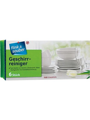 Flink & Sauber Bulaşık Süngeri 6 Adet Emici Özellikli Hassas Yüzeyler İçin Koruma