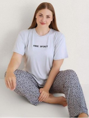 Mihra Yumuşak Dokulu Milan Kumaş Kadın Battal Pijama Takımı