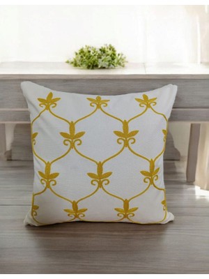 Felluci Textile Punch Nakışlı Kırlent Zincir Lale 43 x 43 2 Adet