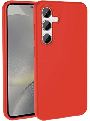 Galaxy S24 Kılıf Magsafe Şarj Özellikli Sıvı Teknolojili Silinebilir Sert Zore Kivi Kapak-Kırmızı-86