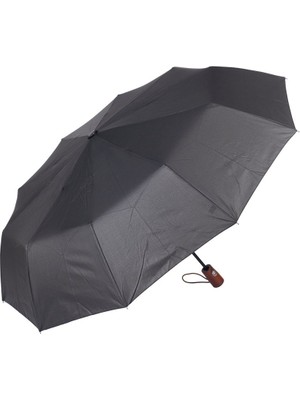 Marlux Siyah Desenli Ahşap Saplı Tam Otomatik Premium Lüks Erkek Şemsiye M21MAR1002MR003