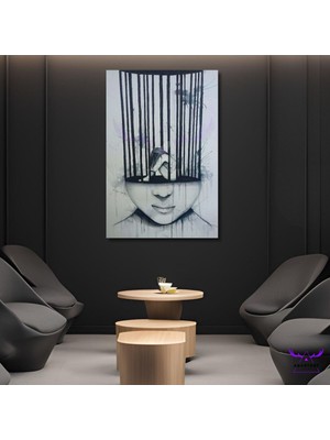 Abart Art Tekli Dikey Kanvas Psikiyatri Psikoloji Poliklinik Tablosu