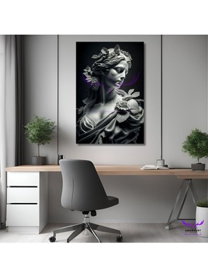 Abart Art Tekli Dikey Kanvas Modern Salon Tablosu Mitolojik Antik Kadın Heykeli