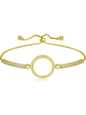 Caseras Gümüş Çeyrek Takılabilen Altın Kaplama Kadın Bileklik CSR2184164