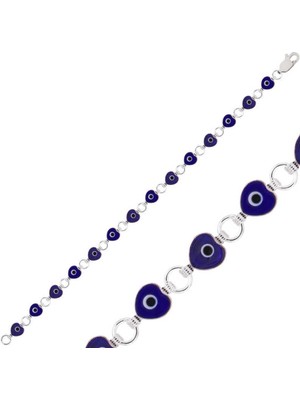 Gümüş Kalp Nazar Kadın Bileklik CSR2180011