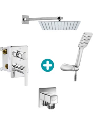 Eca Luna Ankastre Gömme Banyo Bataryası Duş Seti Tüm Parçalar Dahil 30X30