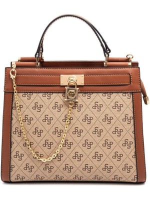 Silver & Polo Koyu Bej  - Taba SP1166 Kadın El Çantası