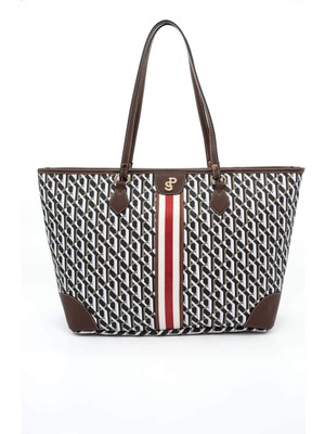 Silver & Polo Siyah - Kahve SP1169 Kadın Omuz Shopper Çanta