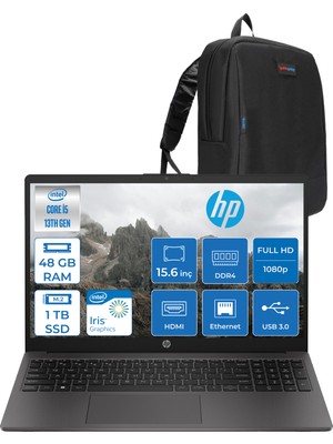 Hp 250 G10 Intel Core I5 1334U 48GB 1tb SSD Intel® Iris® Xᵉ Grafik Freedos 15.6" Taşınabilir Bilgisayar B2NC5ESF28 + Zetta Çanta