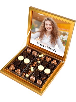 Fotoğraflı Isimli Hediye Kahve Drajeli Special Çikolata 290G (Gold Kutu)