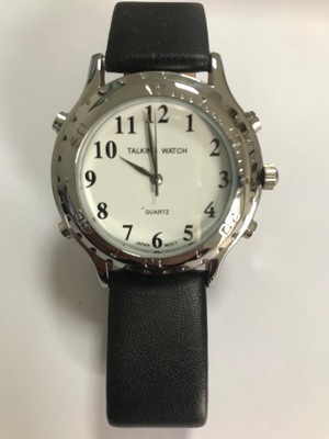 Turquaz Erkek Konuşan Kol Saati,beyaz Kadran/siyah Deri Kordon