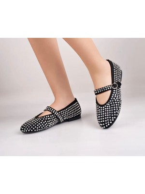 Taşlı Şık Mery Ceyn Günlük Rahat Babet