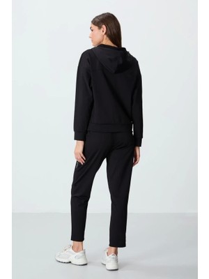 Tommy Life T10BY-95306_01 Bayan Ceket/dar Paça Eşofman Takımı Siyah