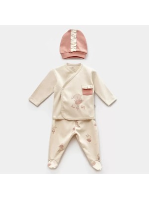 Ballery Princess 3'lü Zıbın Set  Bej-Gül Kurusu