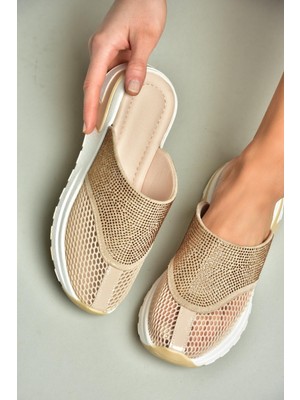 Fox Shoes U312514415 Bej File Kadın Terlik
