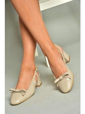 Fox Shoes U404703609 Bej Alçak Topuklu Kadın Ayakkabı