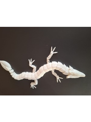 Hareketli Ejder Oyuncak Figür Beyaz-Siyah-Gri Renk Seçeneği ile  24CM Boy