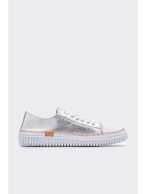 Shoemark Yulin Gümüş Deri Kadın Sneaker