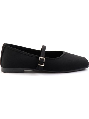 Mat Siyah Saten  Kadın Babet K01641020238