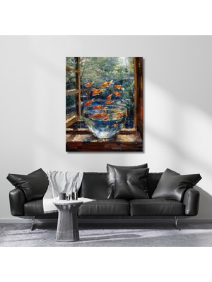 Artarilion Kanvas Tablo Japon Balıkları Duvar Tablosu Hd Baskı Kanvas Tablo