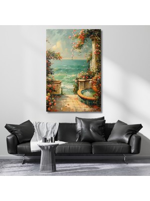 Artarilion Deniz Manzarası Kanvas Tablo Yağlı Boya Görünümlü Klasik Şık Tablo Modeli
