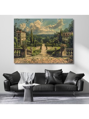 Artarilion Ormanın Içindeki Malikane Kanvas Tablo Dijital Hd Baskı Tablo