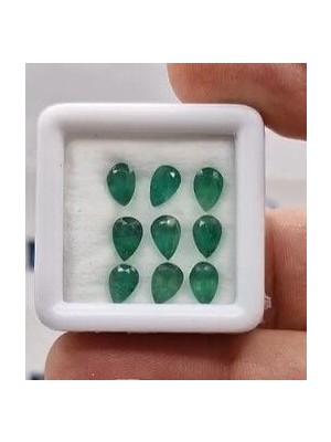 Aries 3.90 Ct 6x4 mm 9pcs Lot Pear Natural Emerald