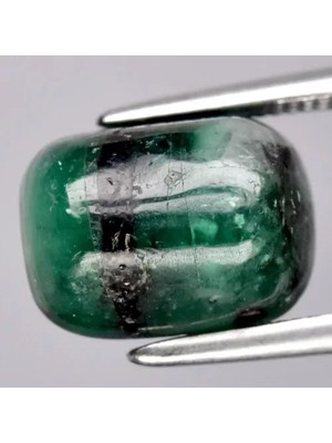 Aries 3.58 Ct 9.5x7 mm Cushion Cabochon Green Emerald Gemstone, Zambia