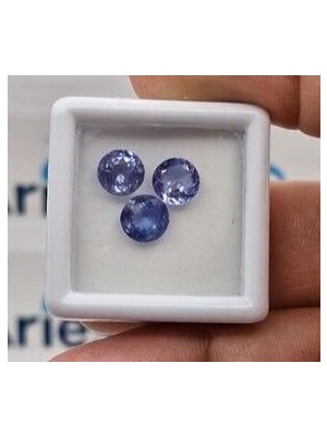 Aries 3.22 Ct 6.5 mm 3pcs Lot Round Natural Tanzanite