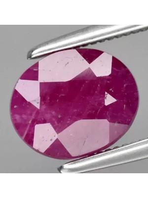 Aries 1.49 Ct 7.5x6 mm Oval Purplish Red Ruby Gemstone Myanmar *heated