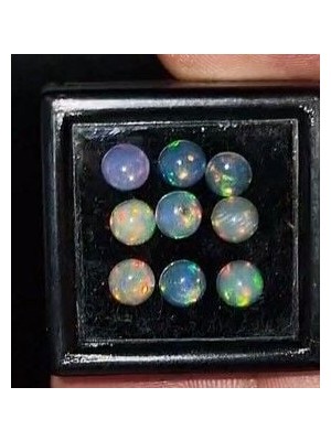 Aries 3. 15CT 5mm 9pcs Round Natural Ethiopian Opal