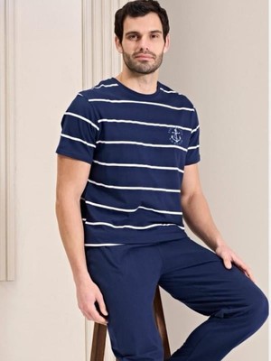 Over Sleep by Poleren Erkek Sıfır Yaka Kısa Kollu Pijama Takımı