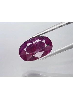 Aries 5.90 Ct 13.7x8.8 mm Oval Unheated Purplish Red Ruby, Tanzania