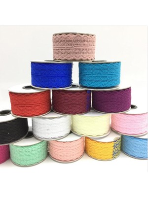 İpek Hobi Kırmızı Çift Sıra Güpürlü Dantel Şerit Kurdela 25 Metre 3 Adet