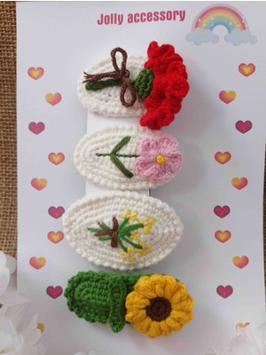 Jolly Accessory Anne ve Çocuk Örgü Çıt Çıt Toka Seti