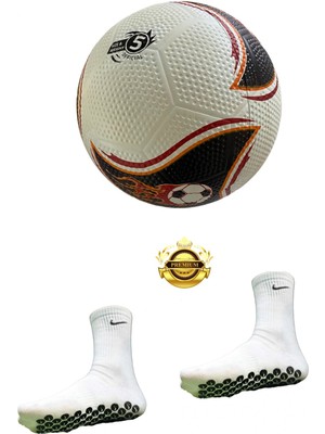 Pro Futbol Topu Seti Kaydırmaz Havlu Silikon Taban Çorap Sert Zemin Futbol Topu