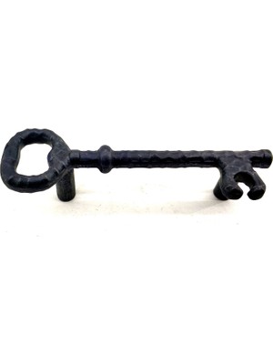 Antika Tarz Dekoratif Pirinç Anahtar Şeklinde Kapı Çekme Kolu, Mobilya, Sandık, Kutu Kulbu - 96MM, Oksit