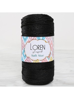 Loren Soft Star Makrome Ipi Siyah Simli Siyah RM10