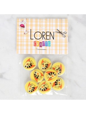 Loren Crafts 8'li Balık Düğme - 1183